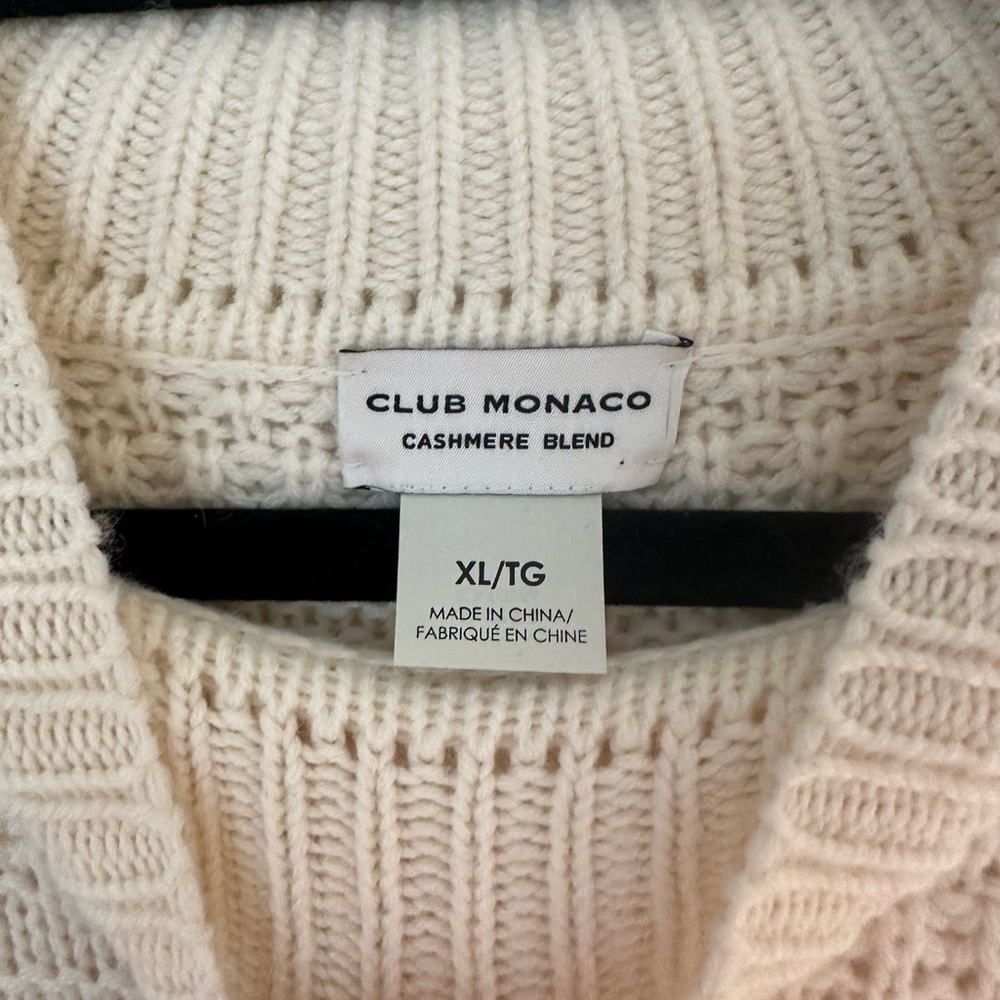 Women’s club Monaco XL cashmere blend cream sweater